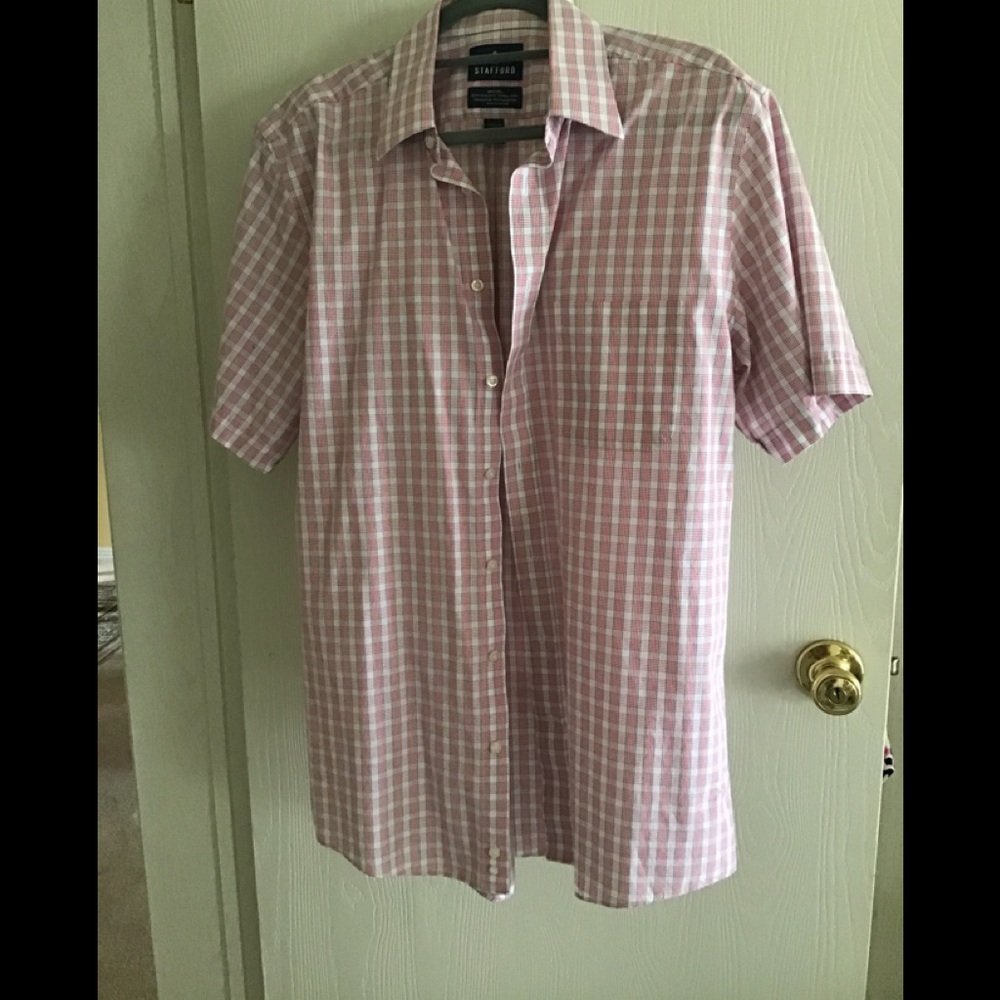 Stafford  Men’s short sleeve shirt 16 34/35 pink